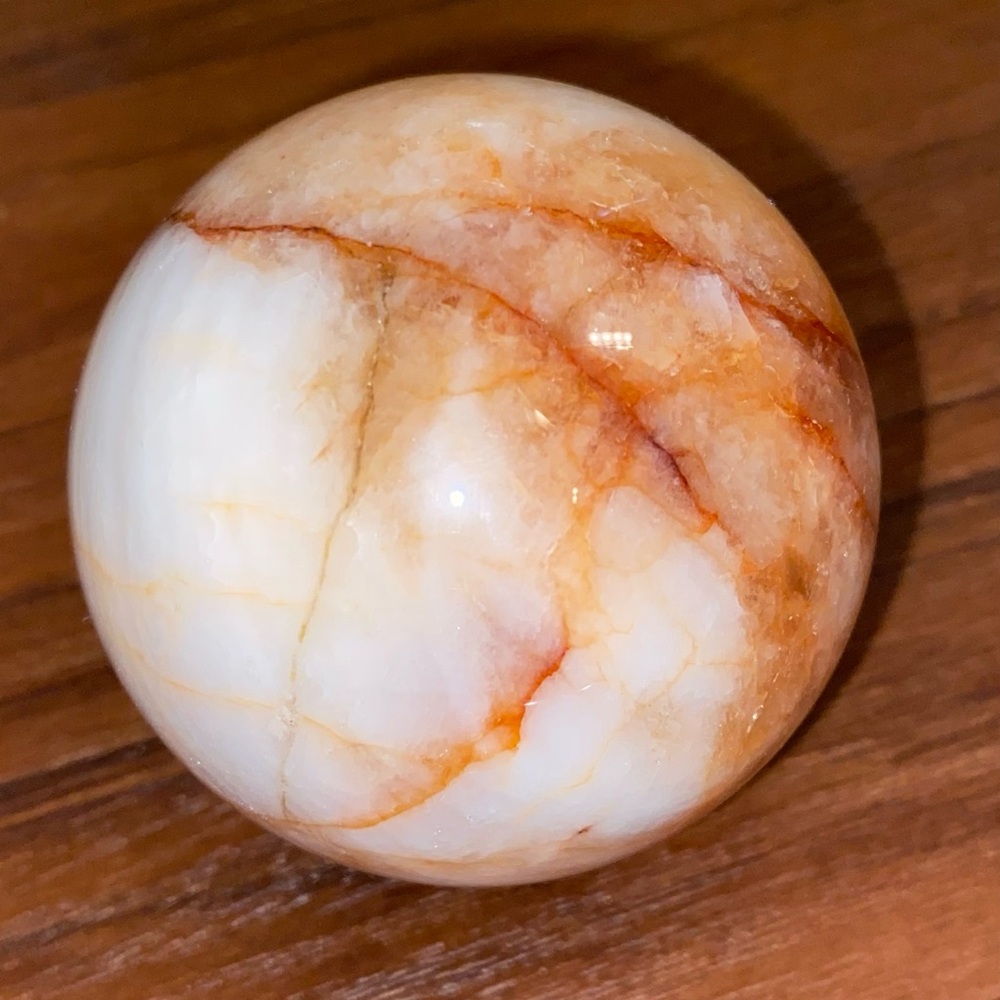 Incredible Large Genuine Fire Quartz Crystal Sphere